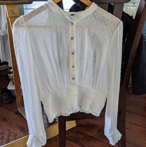 Free people smocked sheer blouse